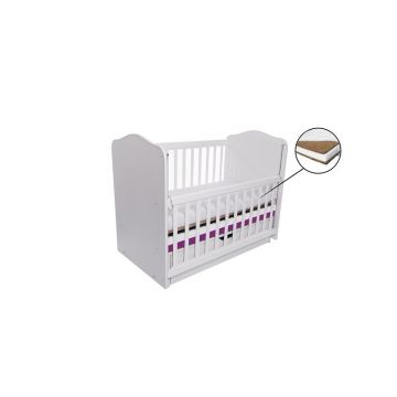 Eurogloria - Patut Como balansoar culisant Alb, Violet + saltea cocos 10 cm