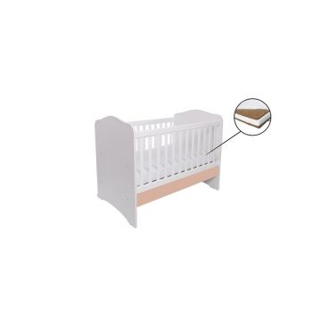 Patut VESSANTI Como fara sertar - Alb cu Cappucino + Saltea Cocos 10 cm