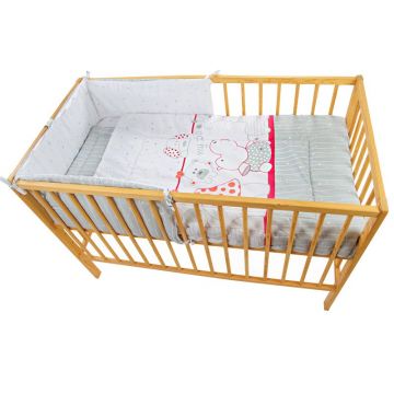 Lenjerie MyKids My Zoo Rosu 4 Piese 120x60