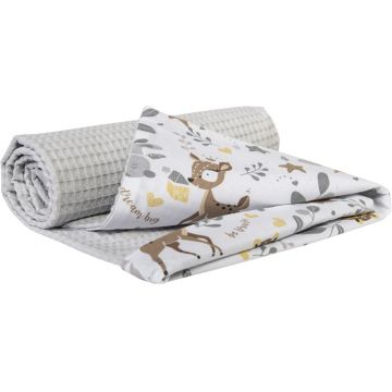 Paturica din bumbac 75x100 cm Waffle Grey Fawn