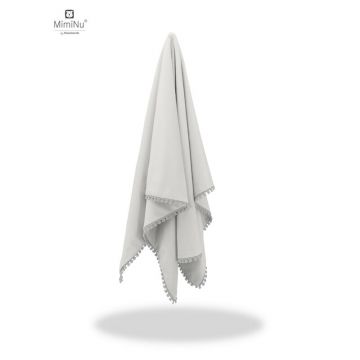 Paturica MimiNu pufoasa 75x100 cm din tesatura de catifea si bumbac Grey