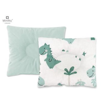 Perna bebelusi profilata MimiNu cu doua fete 23x26 cm Velvet Dino Mint