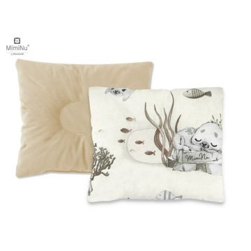 Perna bebelusi profilata MimiNu cu doua fete 23x26 cm Velvet Seal Beige