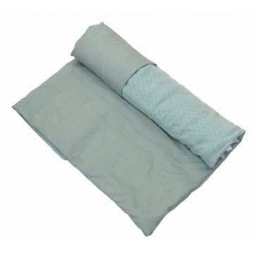 Pilota pentru copii din bumbac 150x100cm fata dubla umplutura hipoalergenica BabySoft Salvia