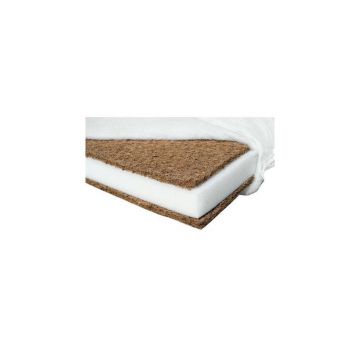 Saltea patut bebe, Babyneeds, Cocos Confort II, Cu husa detasabila, Antialergica, Cu fibre de cocos si strat de burete, 120x60x10 cm, 0 luni+, Alb