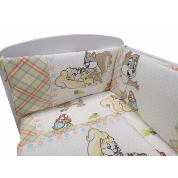 Set lenjerie patut cu 5 piese 120x60 cm Squirrels