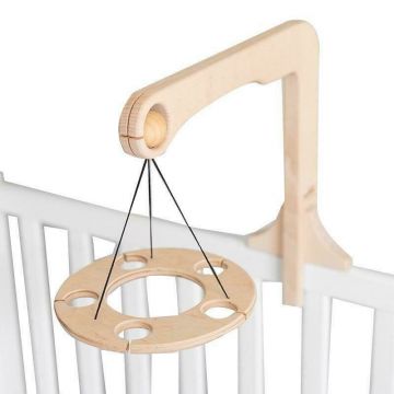 Carusel Montessori din lemn pentru patut bebelusi, Mobbli