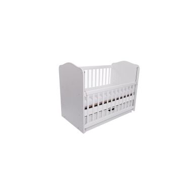 Patut VESSANTI Como Balansoar culisant - Alb + Saltea cocos confort 120 x 60 x 12 cm