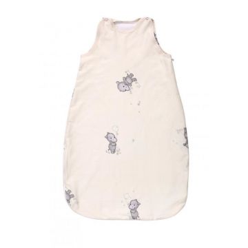 Lorelli - Sac de dormit de iarna, 100 cm, bumbac ranforce, Happy Hippo Beige