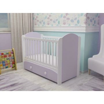 Patut cu sertar MyKids MIKI Alb-Violet D121