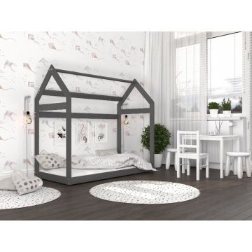 MyKids - Patut junior cu saltea Domek, 190x80 cm, Gri