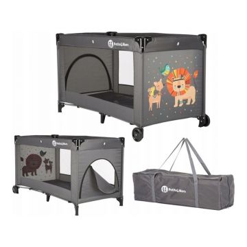 Patut pliant, Petite&Mars, Cu un nivel, Cu intrare laterala cu fermoar, 2 roti, 120x60 cm, Conform cu standardele europene de securitate EN 716-1:207+AC:2019, EN 716-2:2017, EN 71-3:2019, Leut Gri Patut pliant, Petite&Mars, Cu un nivel, Cu intrare laterala cu fermoar, 2 roti, 120x60 cm, Conform cu standardele europene de securitate EN 716-1:207+AC:2019, EN 716-2:2017, EN 71-3:2019, Leut Gri