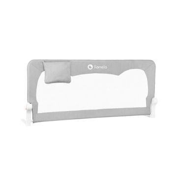 Protectie laterala pat, Lionelo, Hanna, Cu buzunar accesorii, 150x66 cm, Conform cu standardul european de securitate BS7072, Gri