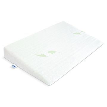 Perna oblica, Sensillo, Luxe, Antisufocare, Cu Aloe Vera, Din spuma perforata T25, 38 x 60 x 7 cm, 0 luni+, Alb