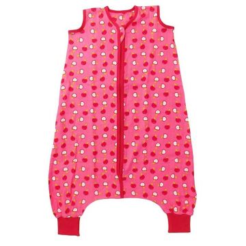 Slumbersac - Sac de dormit cu picioruse Bamboo Red Apple din Bumbac, 120x60 cm, 5-6 ani, Tog 0.2