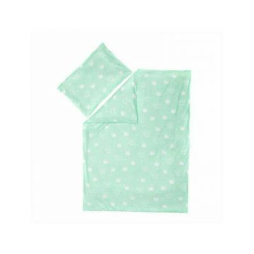 Fillikid - Lenjerie 2 piese Krone Mint, 130x100 cm