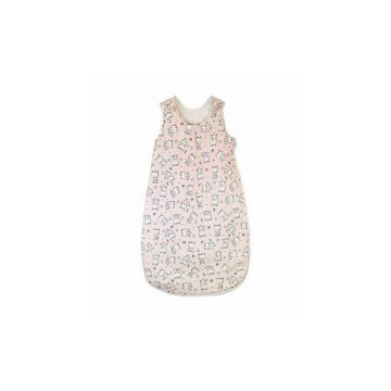 KidsDecor - Sac de dormit fara maneci Baby bear 85 cm din Bumbac, 85x34 cm, 6-12 luni, Tog 0.5, Roz