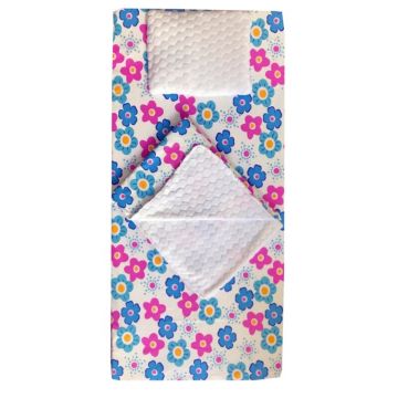 Set 3 piese de iarna paturica cu cearsaf si pernuta pentru pat 120x60 cm Deseda Floricele