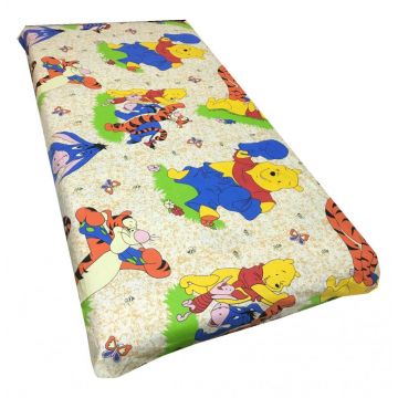 Cearsaf cu elastic pe colt 120x60 cm Distractie cu Aiurila crem Cearsaf cu elastic pe colt 120x60 cm Distractie cu Aiurila crem