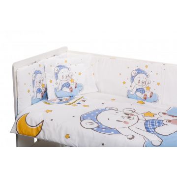 Set lenjerie patut cu 5 piese Blue Bear Cloud