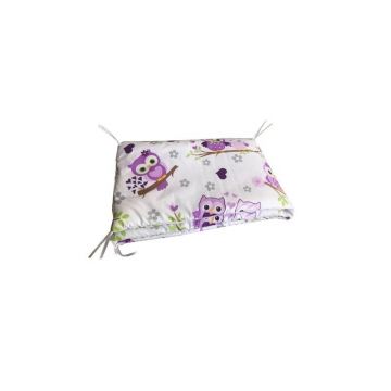 Aparatori laterale protectii laterale pat pufoase 120x60 cm h35cm Deseda Bufnite cu violet