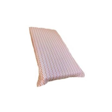 Cearsaf cu elastic pe colt cu imprimeu Zig-zag pe bej-140*70 cm