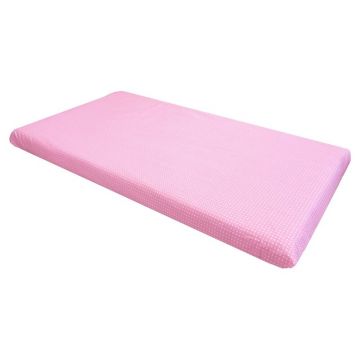 Cearsaf cu elastic roata cu imprimeu Bulinute roz-120*60 cm