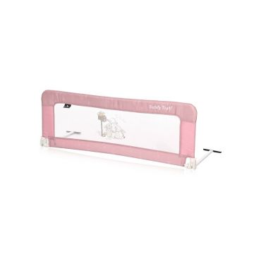 Lorelli - Bariera protectie pat Safety Night , Rabbits, 118x44 cm, Bej/Roz