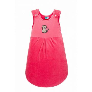 Fillikid - Sac de dormit BIO Organic coral red, pisica, 90 cm.