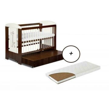 Patut Cu Sertar Klups Little Giraffe Wenge + Saltea 10 MyKids MyDreams II