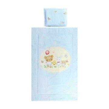 Lorelli - Set lenjerie pat 3 piese, bumbac ranforce, Cosy, Bear Party Blue