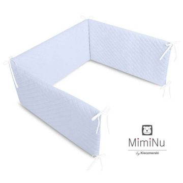 Aparatoare pentru patut, MimiNu, Matlasata, Din catifea moale, Cu fermoar, Cu husa detasabila si lavabila, Materiale certificate Oeko Tex Standard 100, 180x30 cm, Blue