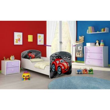 MyKids - Patut junior cu saltea Car, 140x70 cm, Rosu