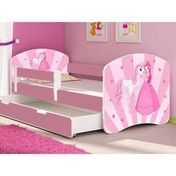 MyKids - Patut tineret Poney-Princess cu sertar si saltea 140x70