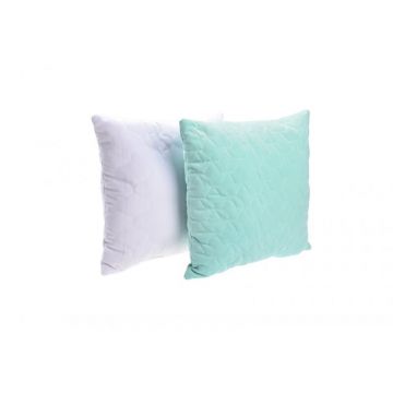 Paturica fermecata - Set 2 pernute velvet matlasat alb verde menta