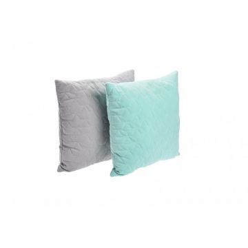 Paturica fermecata - Set 2 pernute velvet matlasat verde menta gri