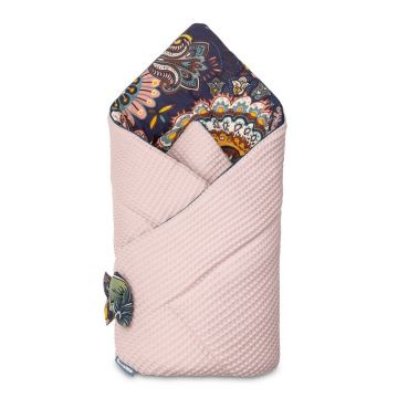 Sensillo - Paturica de infasat Wafel Wrap Boho din Bumbac, 75x75 cm, Roz