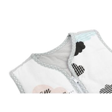 Sensillo - Sac de dormit fara maneci , Nori, din Bumbac, 70x45 cm, 0-9 luni