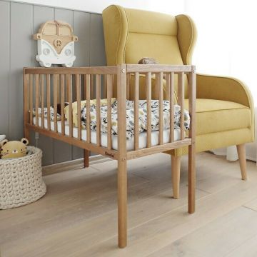 Patut mic, co-sleeping din lemn, Classic Vintage cu Saltea Cocos Spuma Cocos 90 x 40 x 7 cm