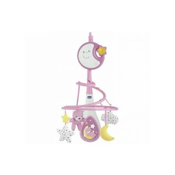 Carusel muzical, Chicco, Next2Dreams, 3 in 1, Mobil, Cu lumini, 0 luni+, Roz