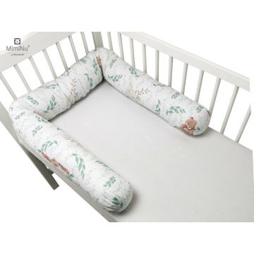 Aparatoare pentru patut, MimiNu, Tip rulou, Pentru patut, Lungime 180 cm, Din bumbac certificat Oeko Tex Standard 100, Lulu Natural