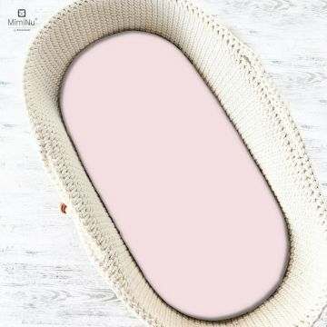 Cearceaf cu elastic, MimiNu, Pentru landou, carucior si cosulet, 80x35 cm, Din Jerseu, Material certificat Oeko Tex Standard 100, Pink