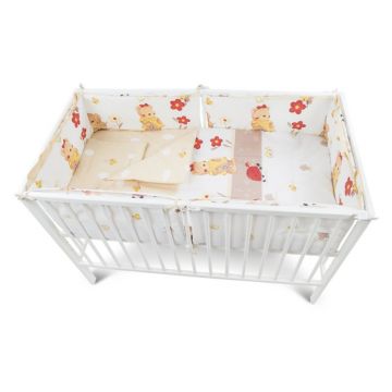 MyKids - Lenjerie 4+1 piese Teddy Gradina Maro 120x60 cm