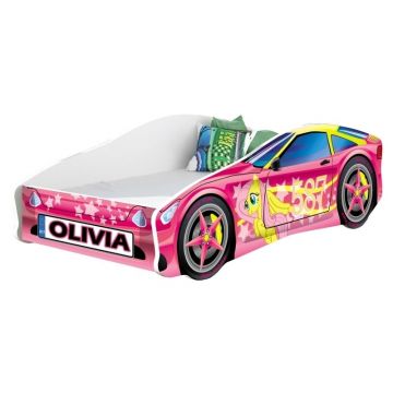 MyKids - Pat tineret Race Car 08 Pink , 160x80 cm