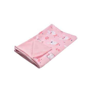 Paturica fermecata - Paturica soft minky cu bumbac model iepurasi balerine