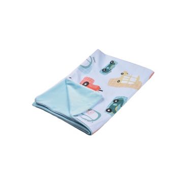 Paturica fermecata - Paturica soft minky cu bumbac model masinute
