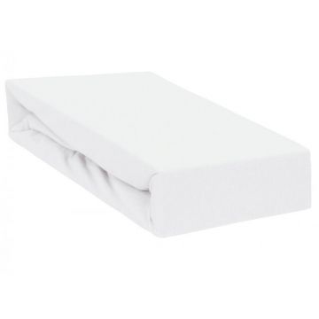 Cearceaf cu elastic, Qmini, Impermeabil, Pentru patut 120x60 cm, Din jerseu, White