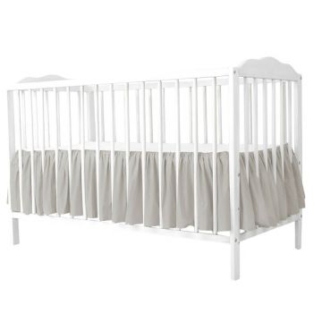 Volanas pentru saltea de patut, MimiNu 120x60 cm, Din bumbac certificat Oeko Tex Standard 100, Colectia Royal, Beige