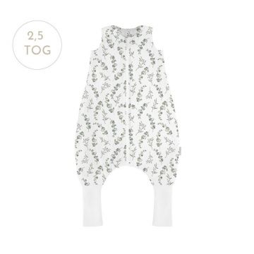 Sac de dormit cu picioare, bumbac cu umplutura 2.5 Tog, tot parcusul anului, Eucalipt, marimea S, 1-2 ani - BabySteps