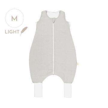 Sac de dormit cu picioare, bumbac muselina 0.5 Tog, Glacier Gri, M, 3 ani+